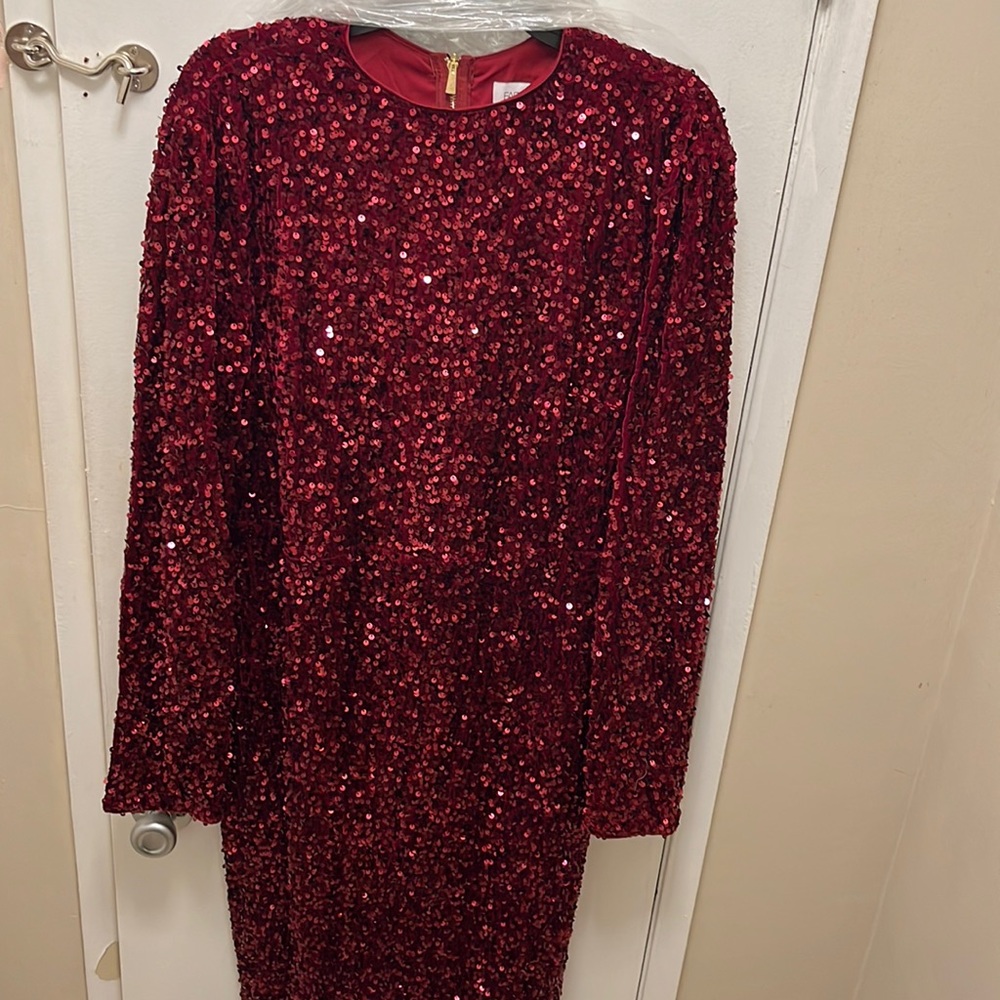 Long sequence red dress